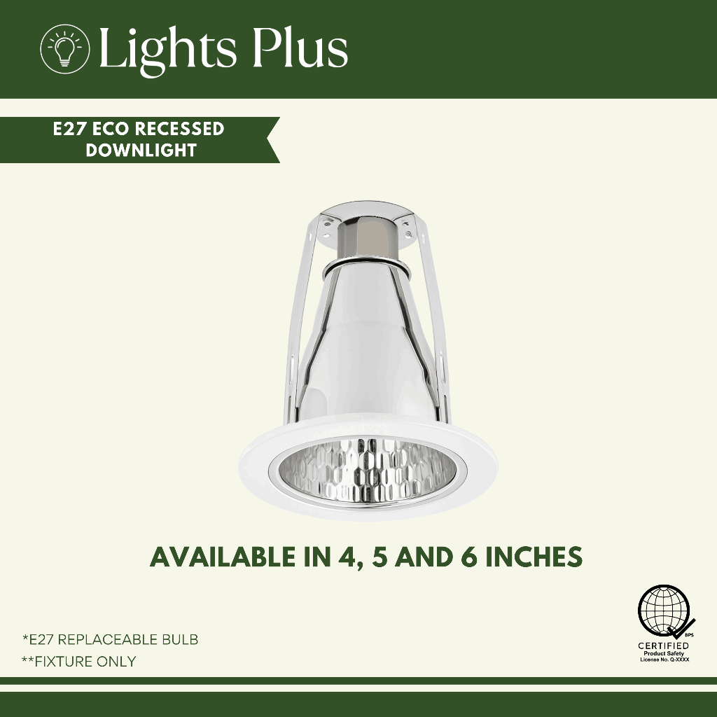 E27 Replaceable Recessed Downlight Pinlight Housing/with glass and ...