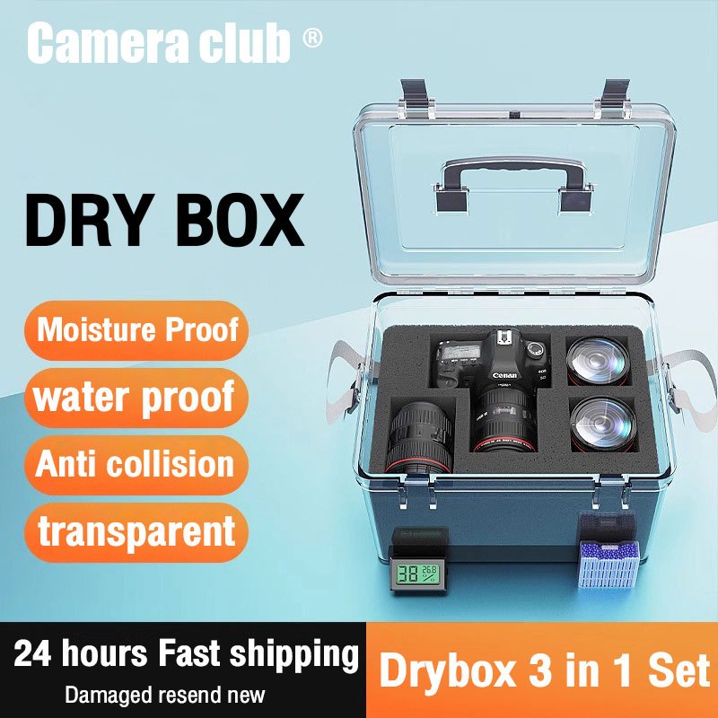 camera dry box Digital hygrometer Silica Geln Moisture-proof and ...