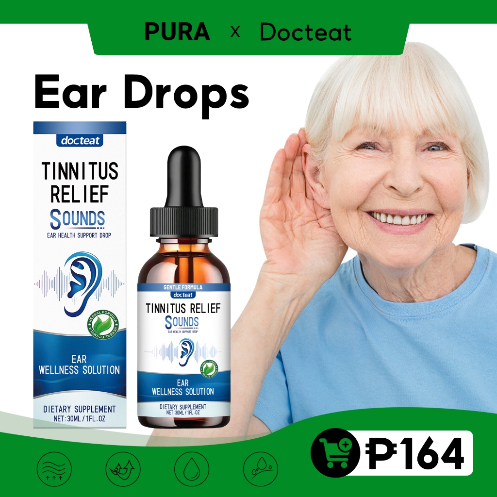 Docteat Tinnitus Relief Drops 30ml Relief Ear Rinning Earache Hearing ...