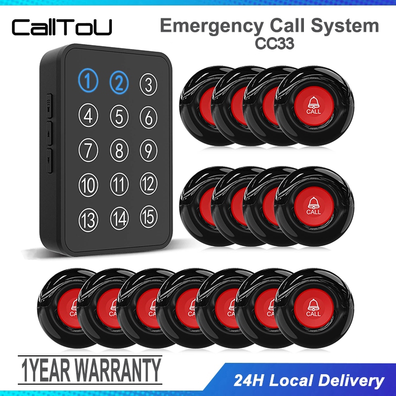 Calltou Wireless caregiver pager Calling System SOS Help 1 Receiver 15 ...