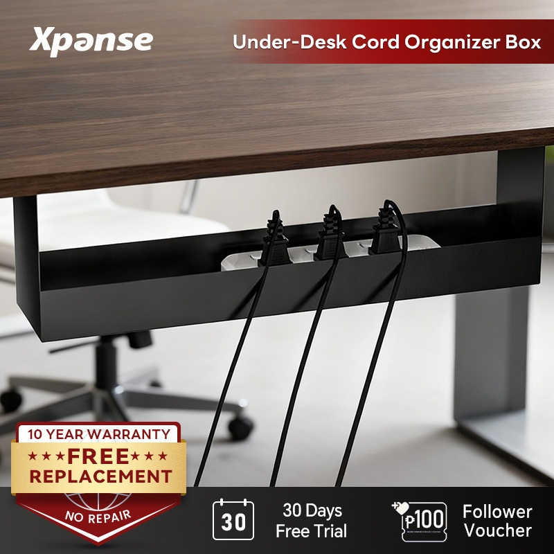 XPANSE Under-Desk Cable Management Organizer - Power Cord & Socket ...