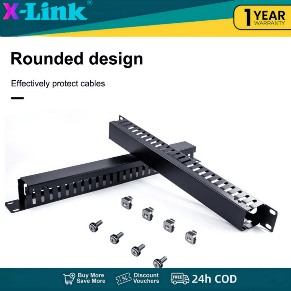 CABLE MANAGER RACK (19inch) 24PORTS 48PORTS 1U 19 Inch Server Rack Wire ...