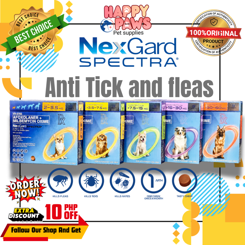 Nexgard Spectra Anti Tick & Flea with Sticker for Dogs Sold per Tablet ...