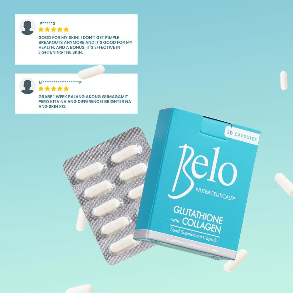 belo glutathione ingredients Belo Glutathione Collagen Supplement - Detox Whitening Anti-Wrinkle 30  Capsules