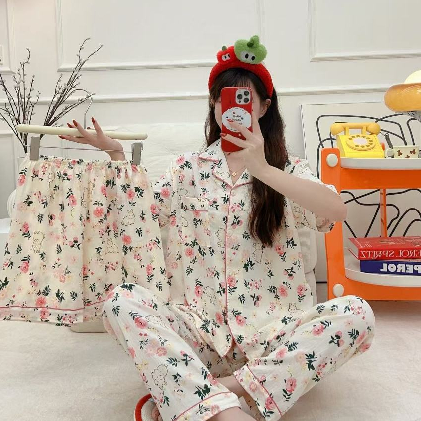 TuTu Cotton Cloud 3in1 Terno Pajama set Sleepwear Nightwear For Women ...