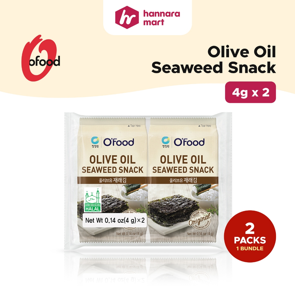 OFOOD Olive Oil Seaweed Snack (4gx2p) | Hannara Mart | Shopee Philippines