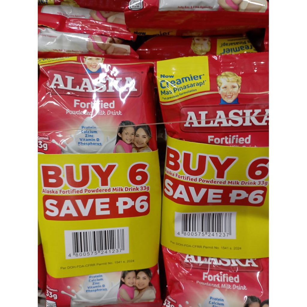 Alaska Fortified Powdered Filled Milk (33g * 6PCS) | Shopee Philippines