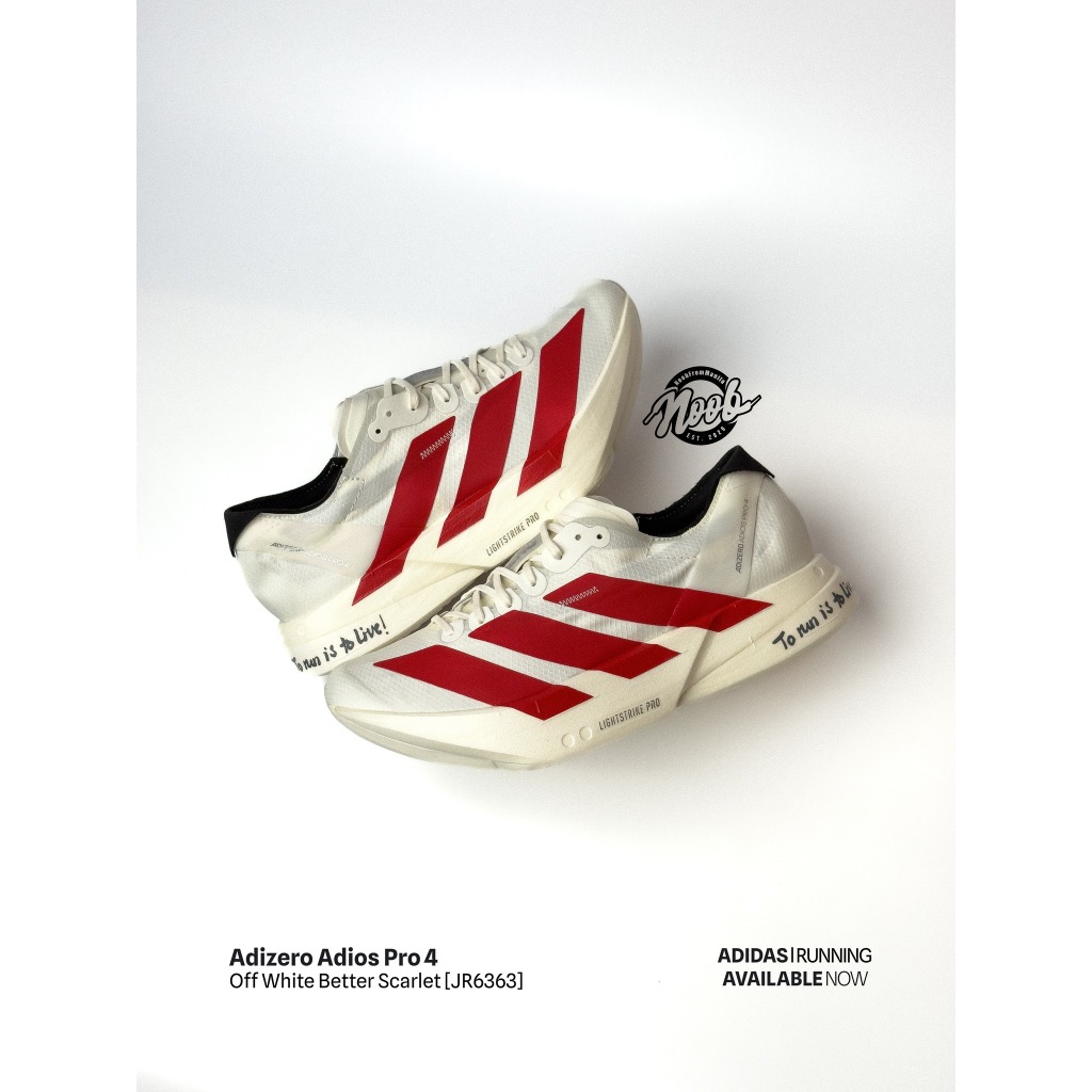 Original Adidas Adizero Adios Pro 4 M Off White Better Scarlet (JR6363 ...