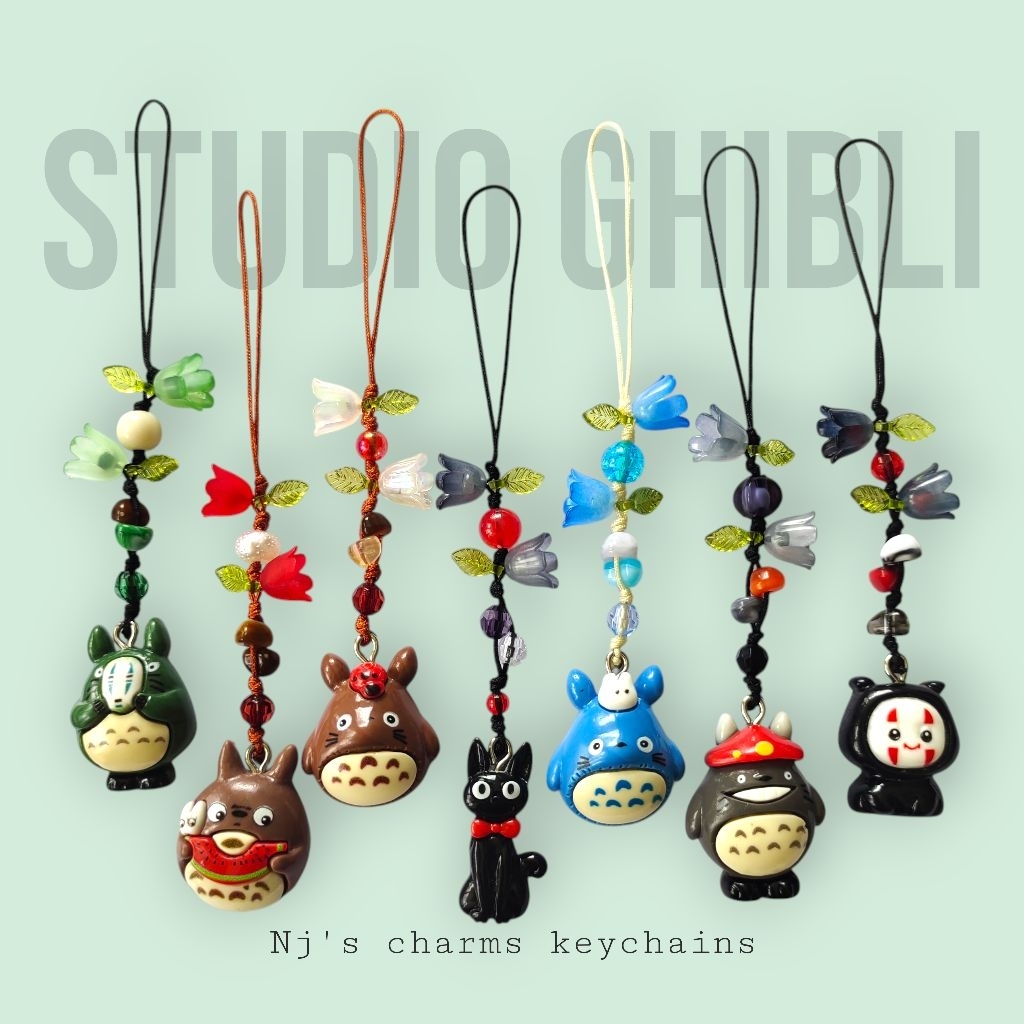 Beaded Charms Keychain Totoro, No Face, JIJI - Studio Ghibli keychains ...