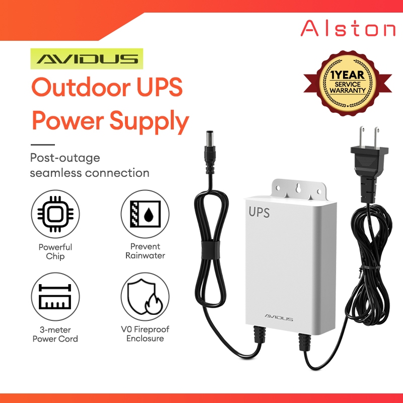 Alston Mini UPS Battery Backup 12V 1.5A with Universal Interface for ...