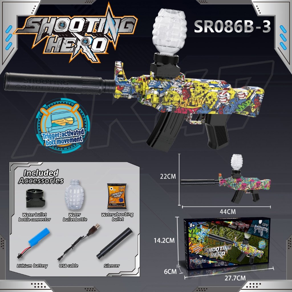 Gel Blaster Automatic Electric M416 Splatter Ball Gun with Free Goggles ...