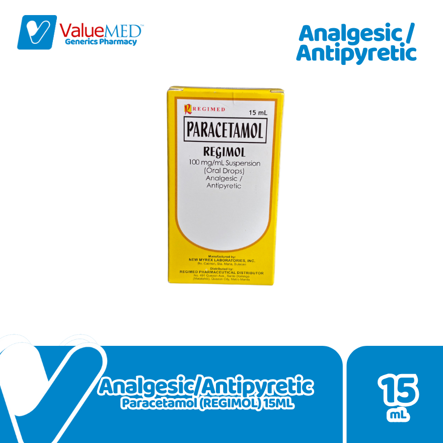 Paracetamol 100mg/mL Suspension (Oral Drops) (Regimol) 15mL | Shopee ...