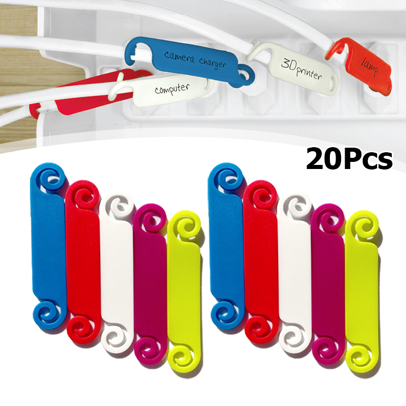 20PCS Cable Labels Tags Waterproof Handwriting Cord Labels Home Office ...