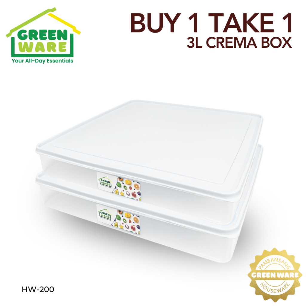 Greenware 3L BUY 1 TAKE 1 Crema Box Food Keeper Mango Graham Tiramisu ...