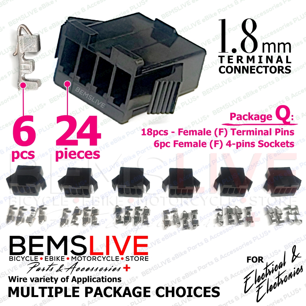 4-pin FEMALE Side 6pcs-Pack - BEMS JST SM Terminal Connector/Lugs Pins ...