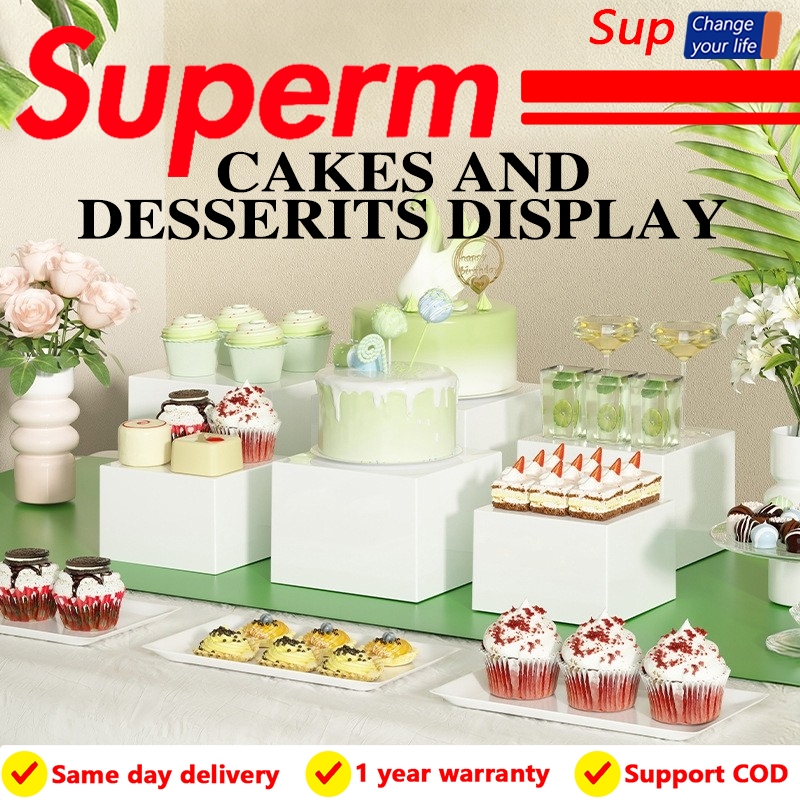 6-Piece Acrylic Buffet Riser Set Buffet Riser Cube Display Nesting for ...