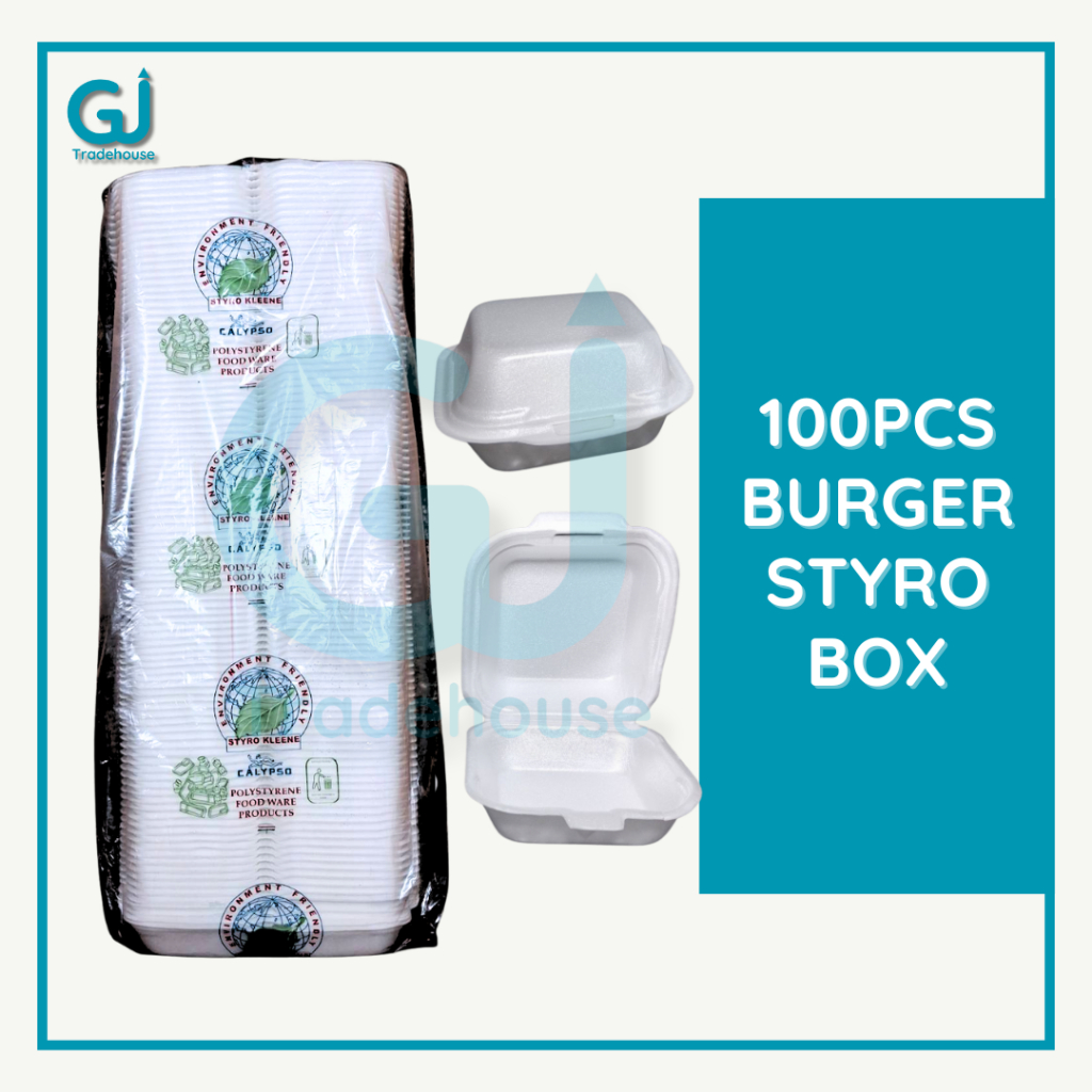 100pcs Burger Styro Box - Hamburger Box - Food Box | Shopee Philippines