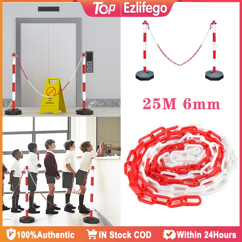 25 Meter Roll Plastic Chain Safety Warning Barrier for High Visibility ...