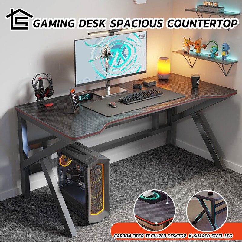 Computer Desk with Carbon Fiber Texture for Gaming Home Office ...