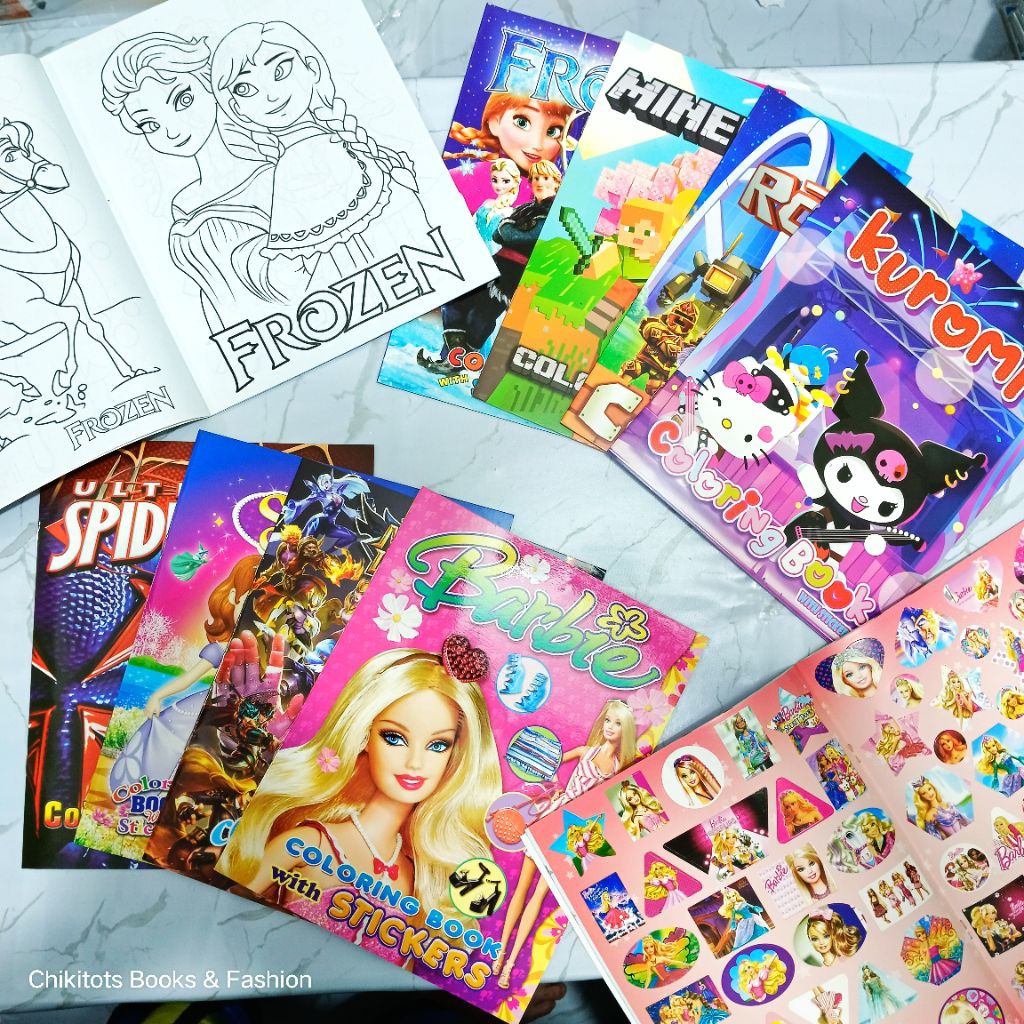 Coloring Book with Sticker Inside Big Sold per 1/2/3pcs - Activity for ...