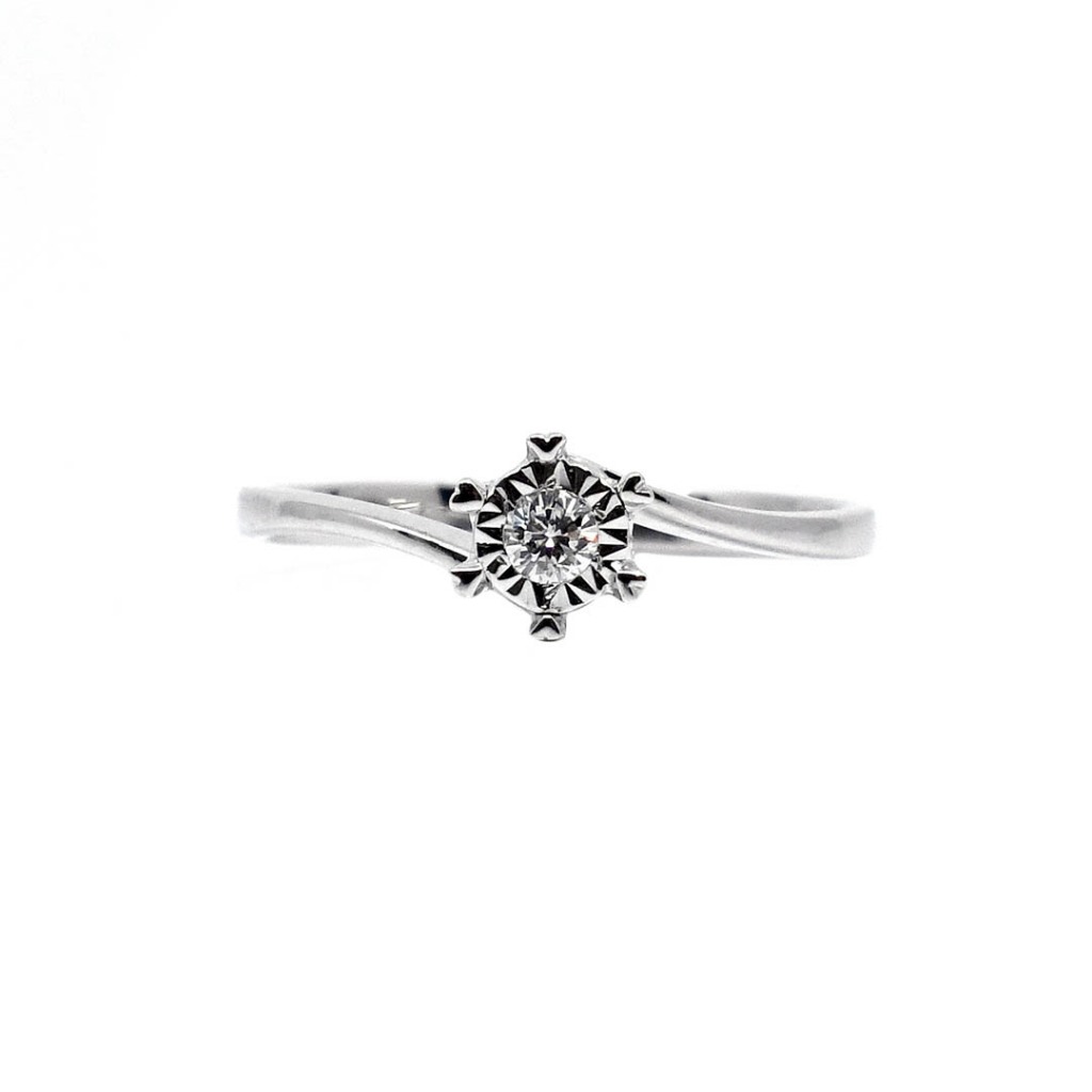 18K Locally Made White Gold Lady Ring with diamonds EL25-P08617 ...
