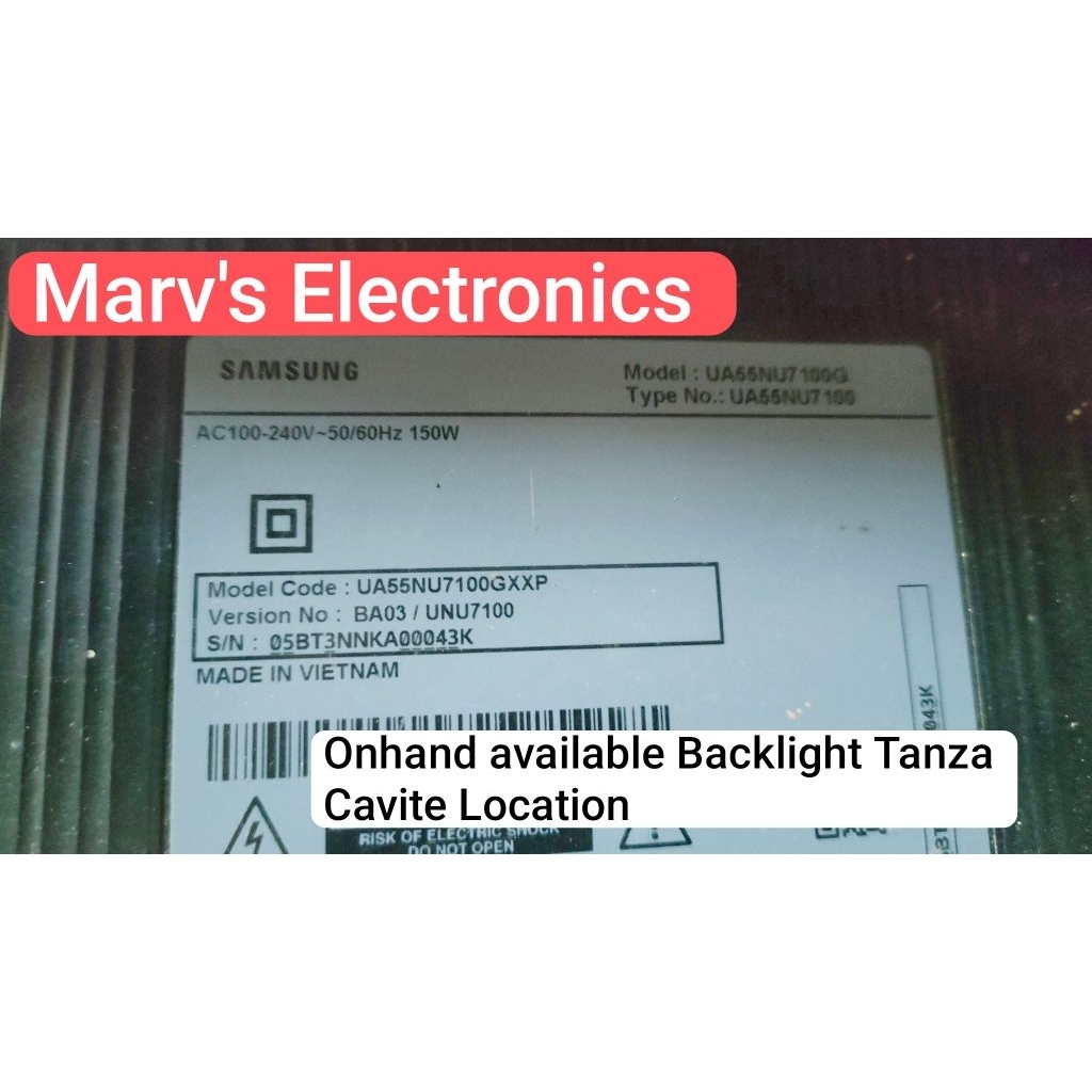 Backlight Set 55inch SAM'SUNG, UA55NU7100G UA55NU7100GXXP Brandnew ...