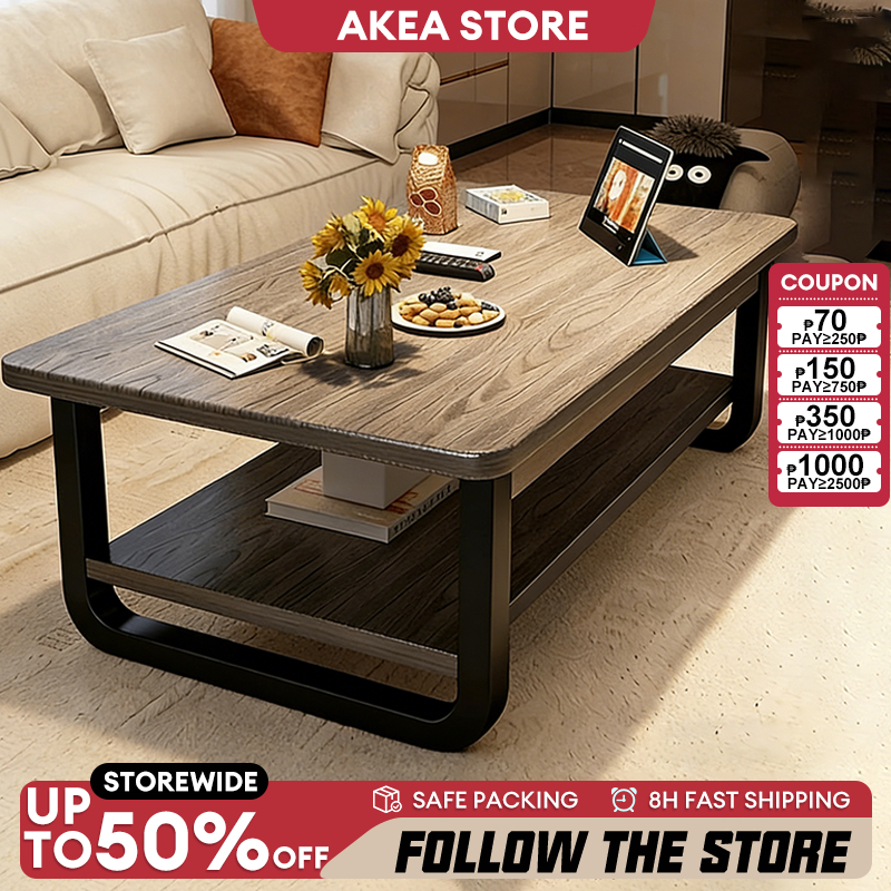 【Ship Today】Aesthetic Coffee Table 2Layer Living Room Sofa Table Marble ...