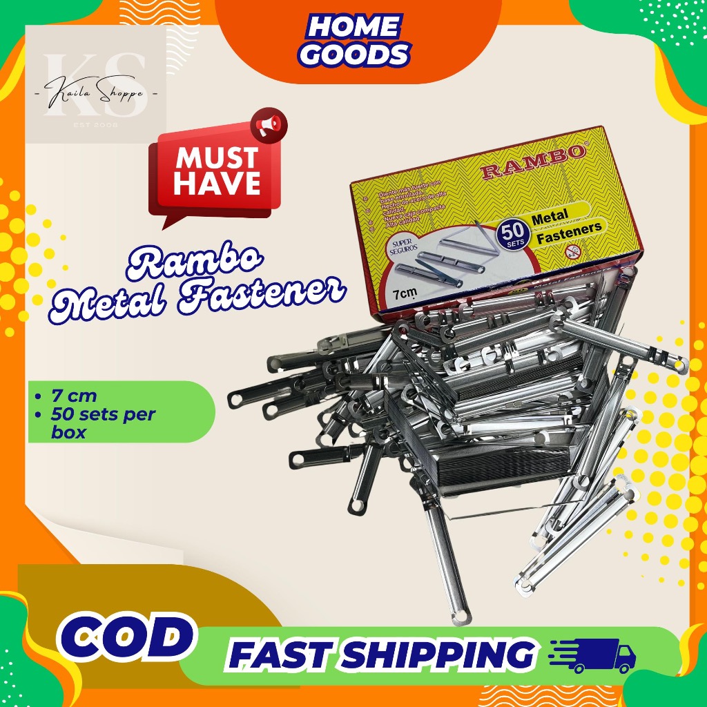METAL FASTENER BIG / RAMBO 7CM / 50 sets per box / FOR OFFICE AND ...