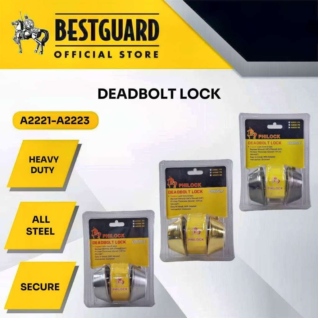 Philock A2221-A2223 Heavy Duty Single Deadbolt lock easy to install for ...