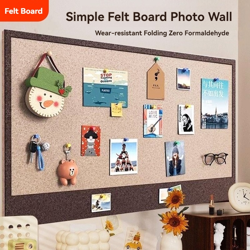 80*120cm Bulletin Board Felt Board Cork Frame Board Home Decor Papan ...