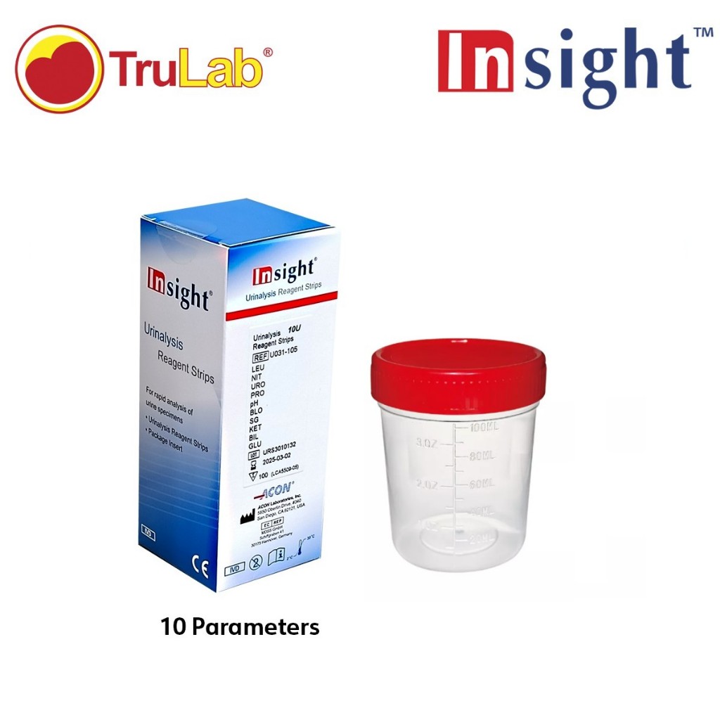 Urine Testing Strips Insight 10 PARAMATER with 25pcs Urine Container ...