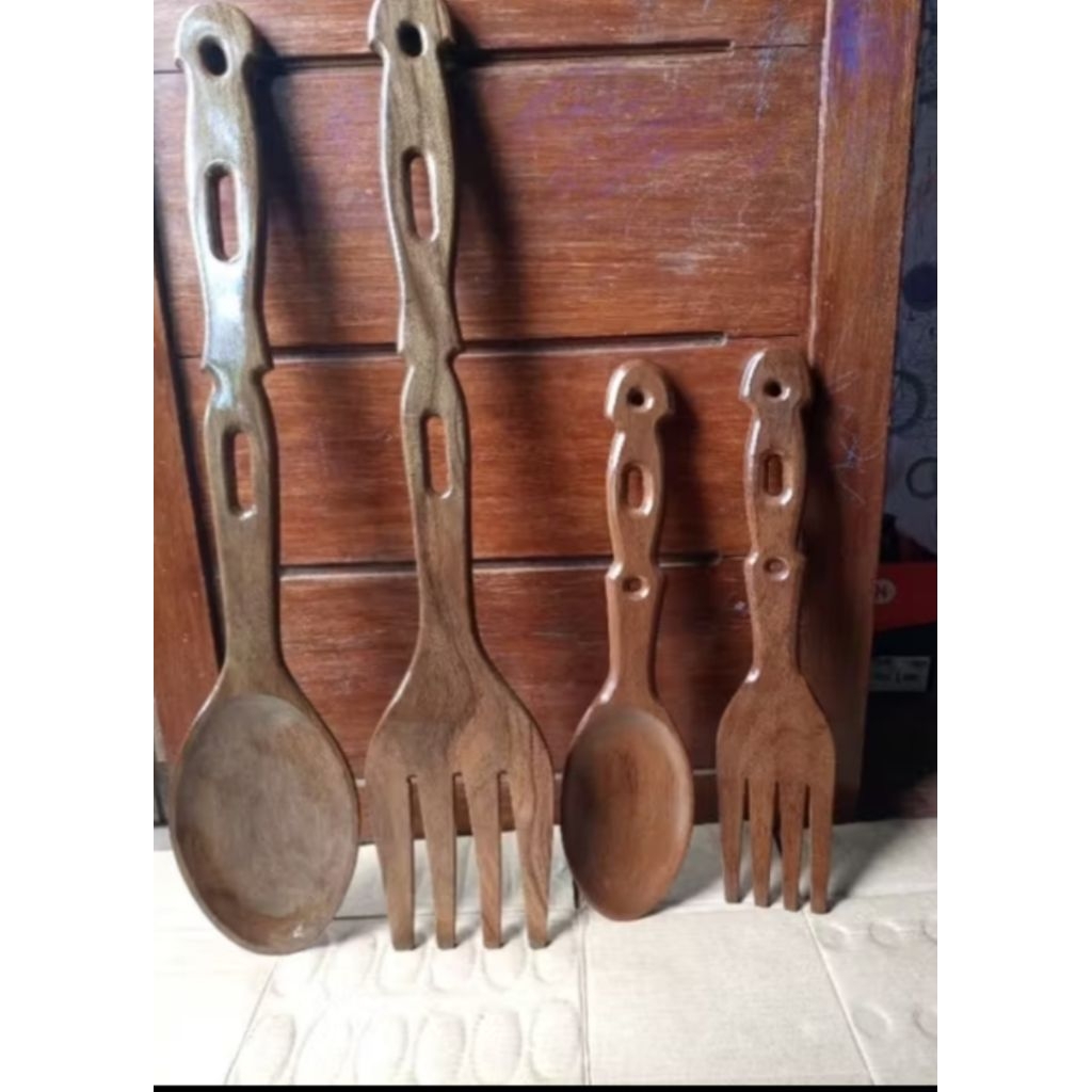 wall decor fork and spoon magkuno iron wood | Shopee Philippines