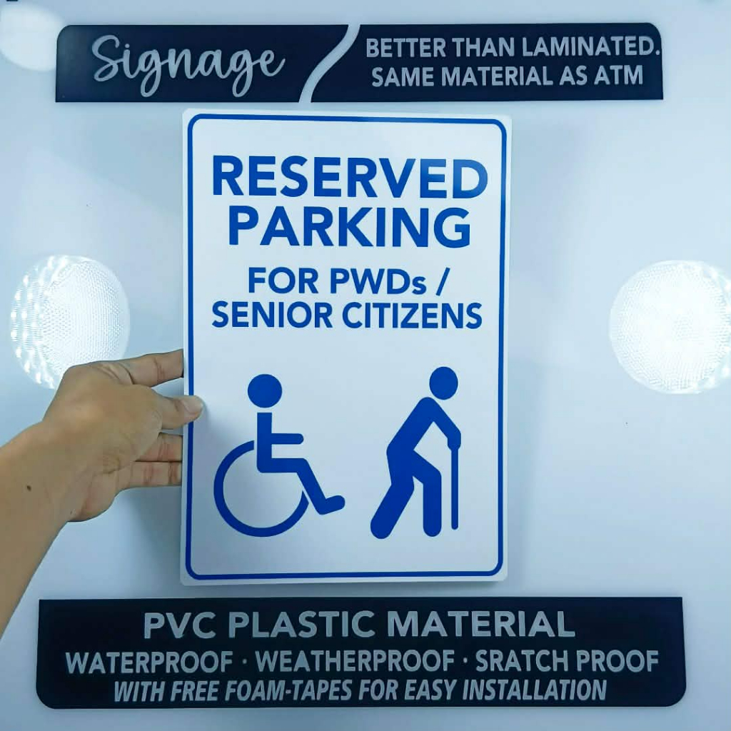 SIGNAGE - RESERVED PARKING FOR PWD / SENIOR CITIZENS - PVC PLASTIC ...