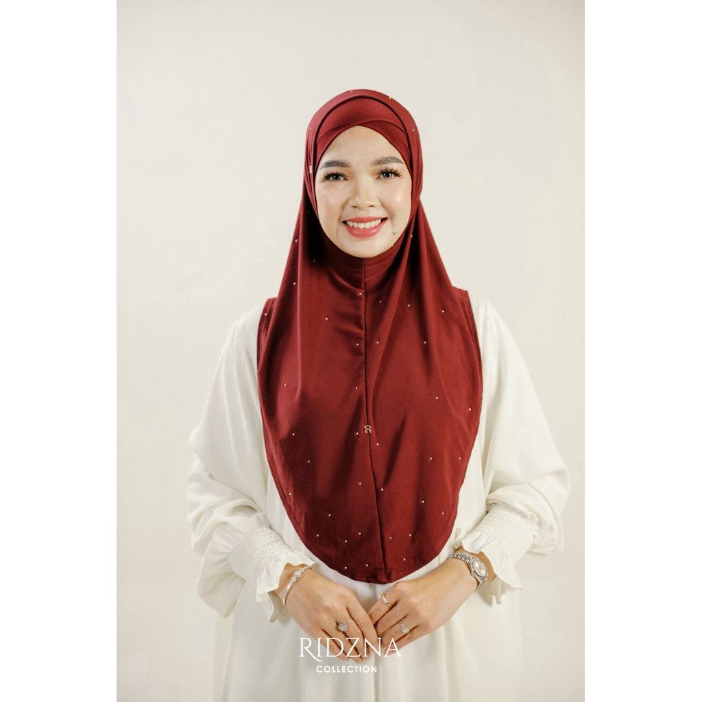 Ridzna Hijab 2in1 in Stone with DUAL Inner | Shopee Philippines