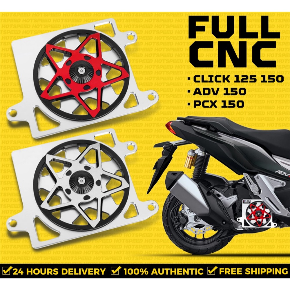 CNC Radiator Cover Spinner Honda Click 125i 150i 3D Star Spinner ...