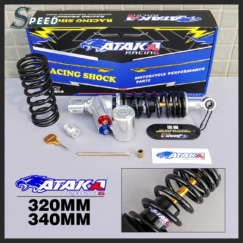 ATAKA CNC Rear Shock Fully Adjustable Suspension For Click Beat Giorno ...