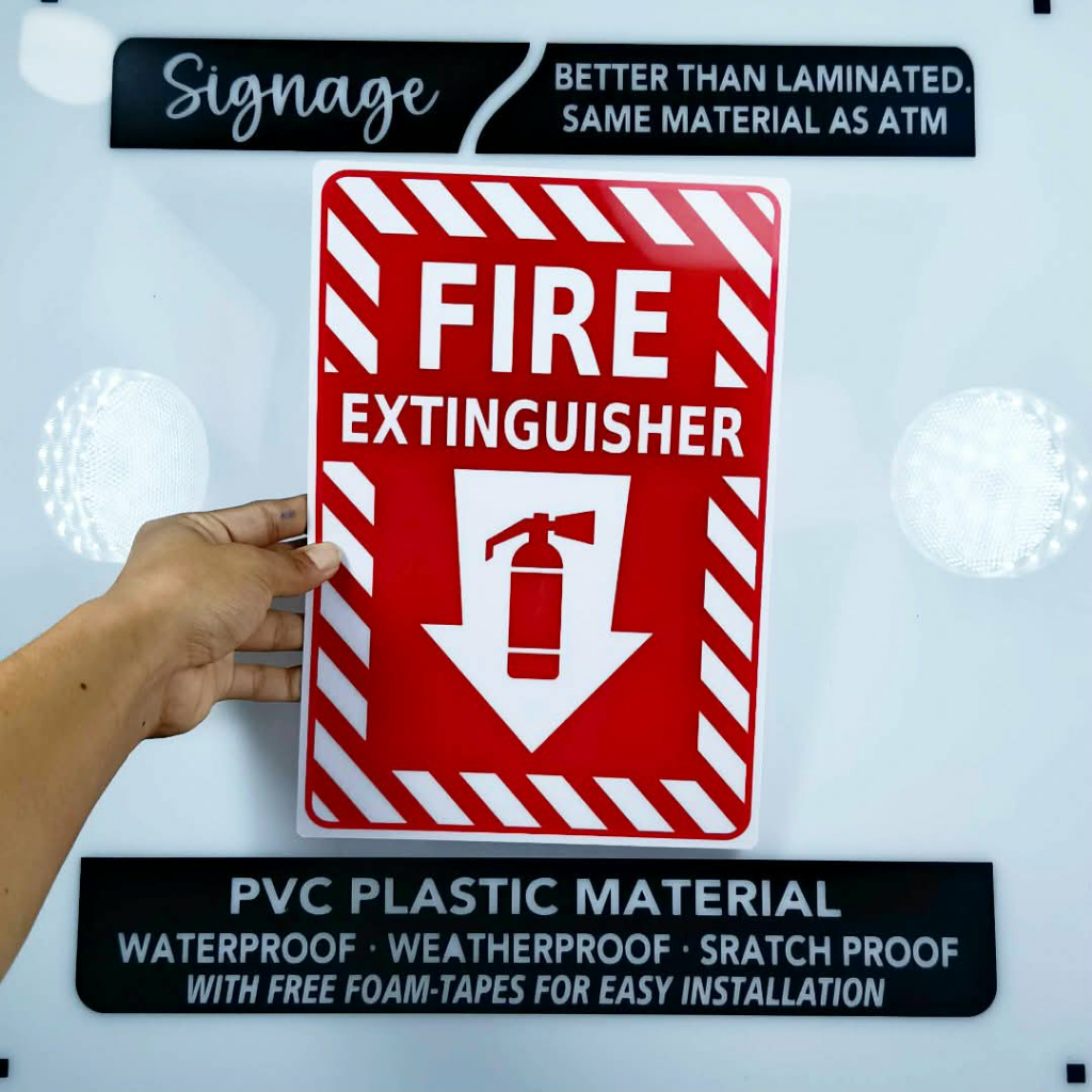 SIGNAGE - FIRE EXTINGUISHER SIGNAGE - RED - PVC PLASTIC MATERIAL ...