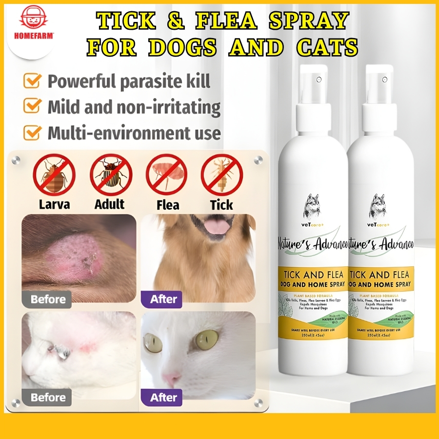 VetCore+ (250ml) - Lemongrass Tick and Flea Spray for Dogs and Cats ...