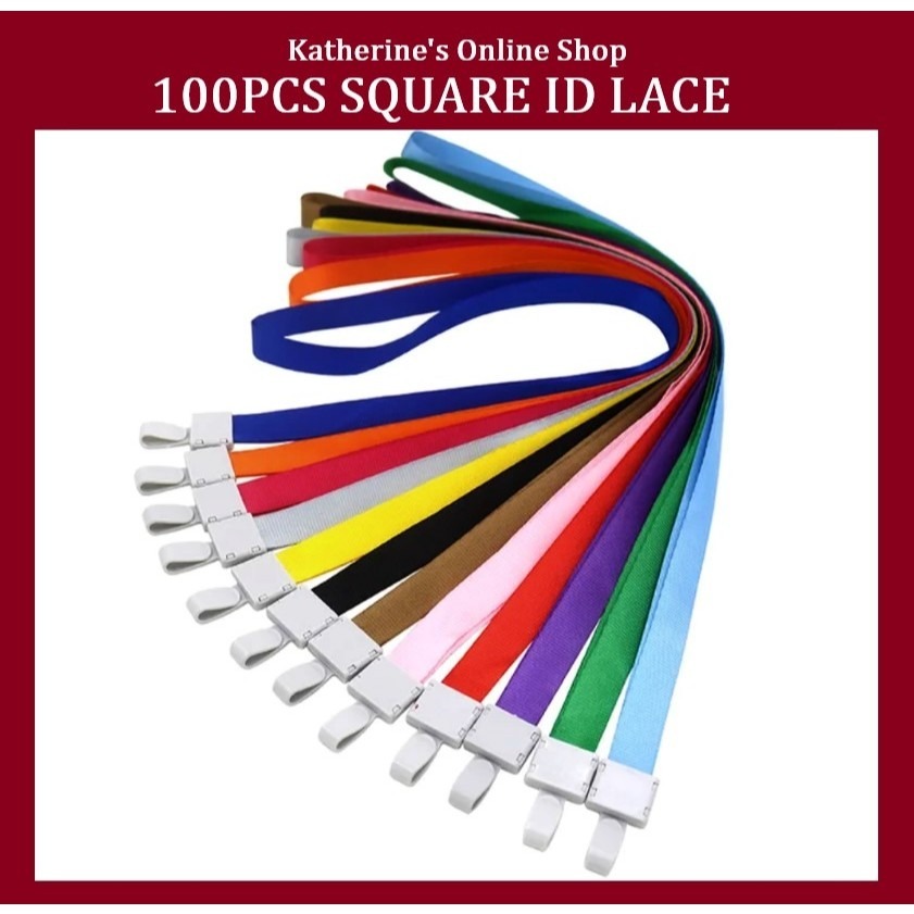 (100PCS )1.5cm SQUARE LACE Silky ID Lace Glossy with Plastic Hook ...