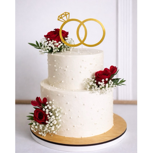 Wedding Engagement Rings Cake Topper | Cardstock | Shopee Philippines