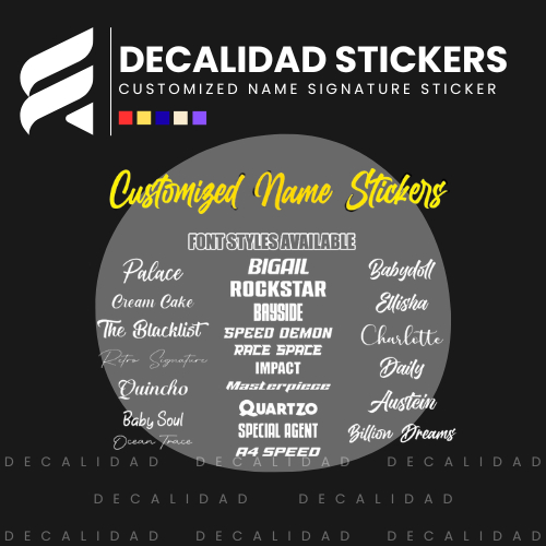 Customized Name Signature Sticker High Quality Machine Cut Waterproof ...