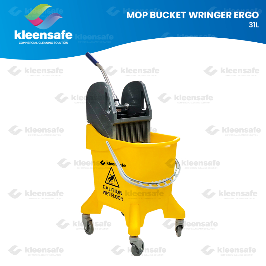Kleensafe Heavy Duty Commercial Industrial Ergo Mop Bucket Squeezer 31L ...