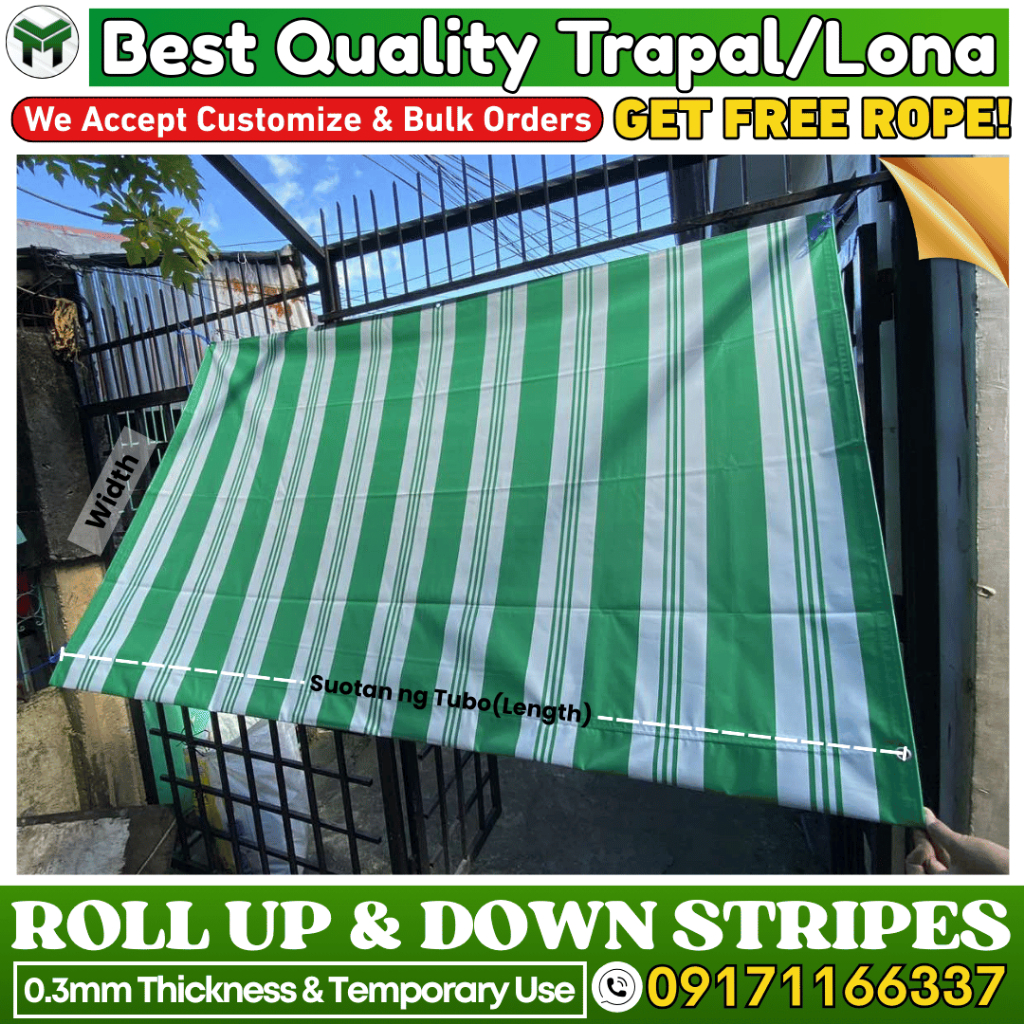 STRIPES ROLL UP ROLL DOWN PVC Type trapal Lona tarpaulin Tarp Tolda ...