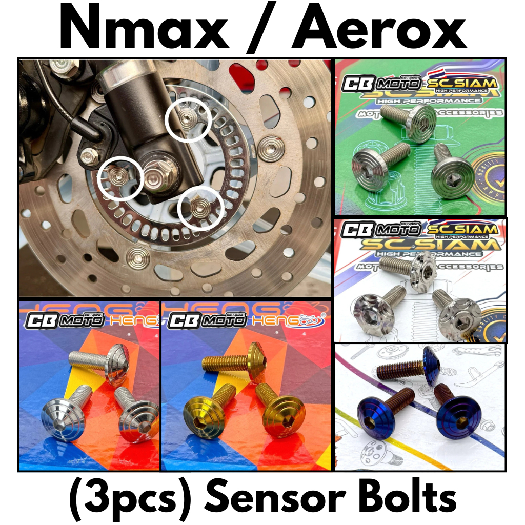 (3pcs) Sensor Bolts - NMAX V1,V2,V2.1,V3 AEROX V1,V2,V3 (5x15mm) - Sc ...