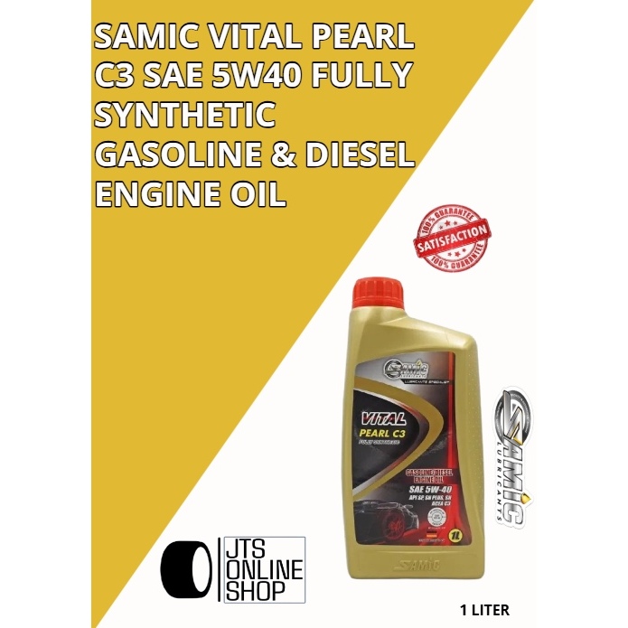 Samic Vital Pearl C3 SAE 5W40 Fully Synthetic Gasoline & DIESEL Engine ...