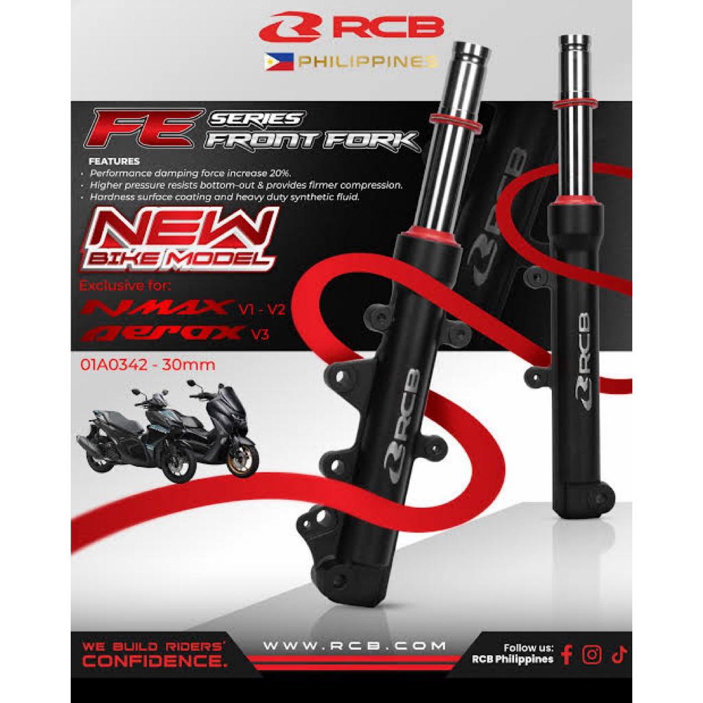RCB FE SERIES FRONT FORK 26mm and 30mm aerox nmax v1 v2 v3 click ...