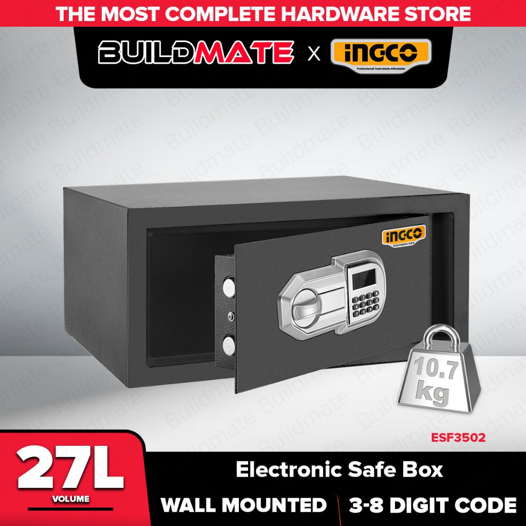 Buildmate x INGCO 27L Electronic Safe Box Personal Digital Keypad ...