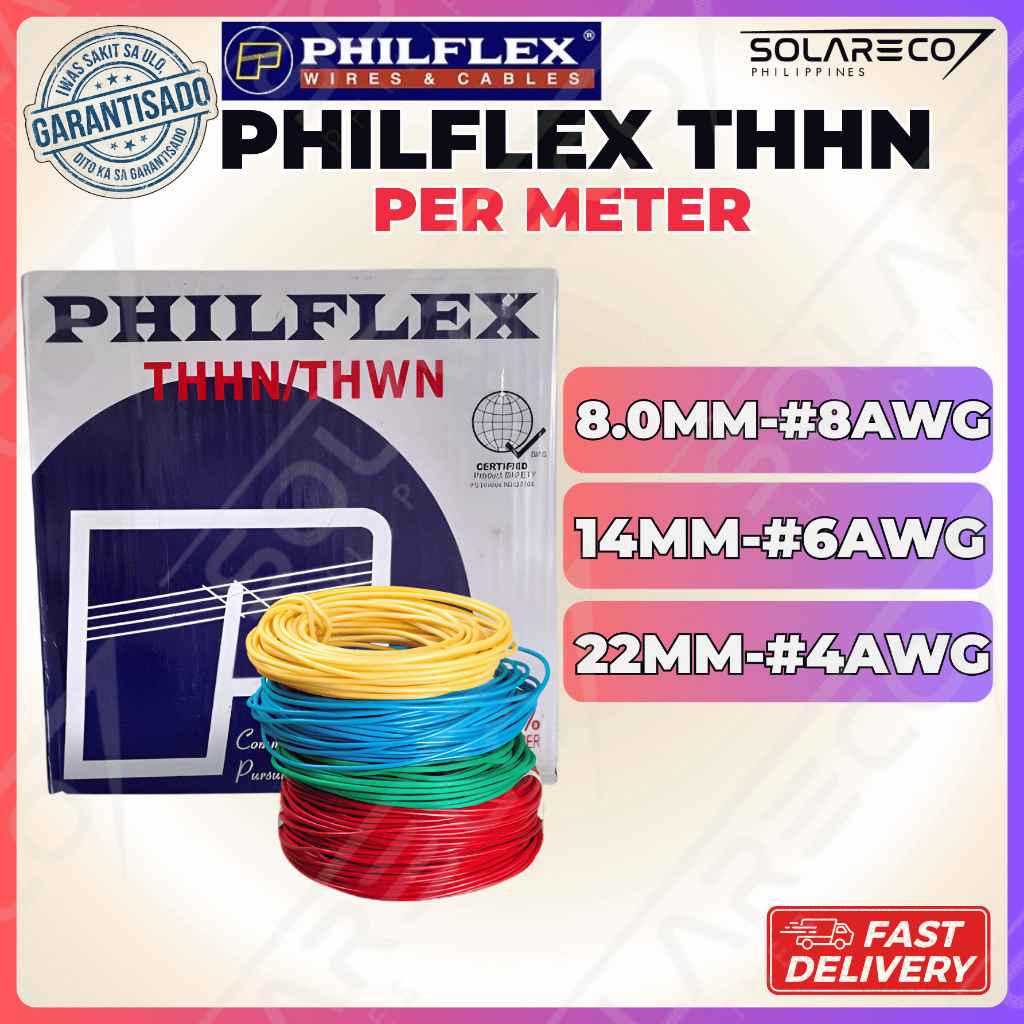 PHILFLEX THHN / Electrical Wire Per Meter /8.0MM 14MM 22MM / For ...