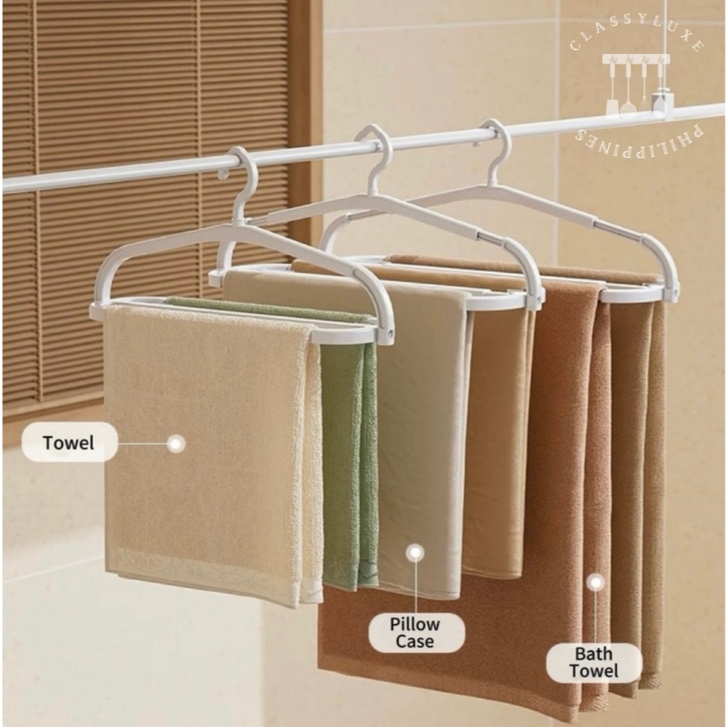 Classy Luxe Extendable Long Blanket Hanger Adjustable Rack Hanger Hand ...