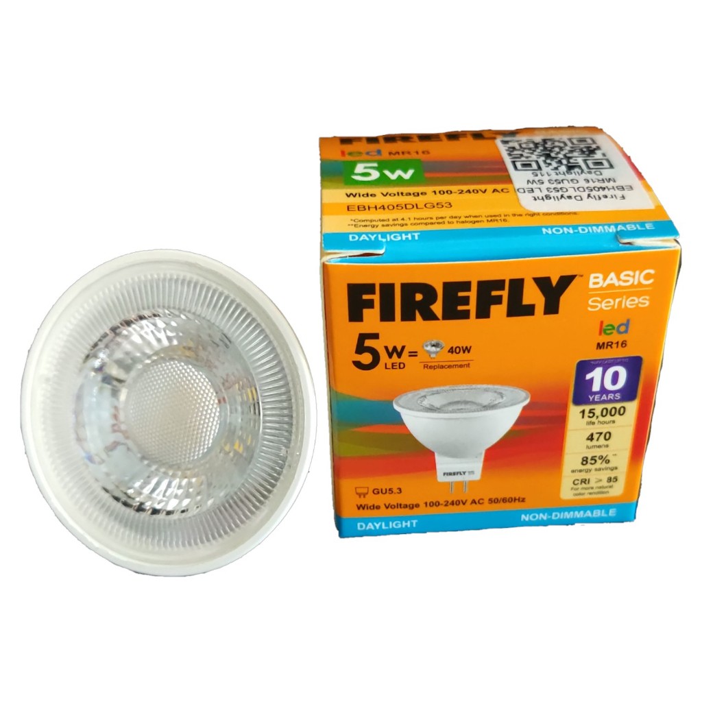 Firefly 5W MR-16 LED Daylight GU5.3 220V MR16 - EBH405DLG53 | Shopee ...
